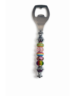 Handmade Rainbow Colors Beaded Bottle Cap Opener Supporting Awareness For Chronic Rare &amp; Invisible Illnesses
