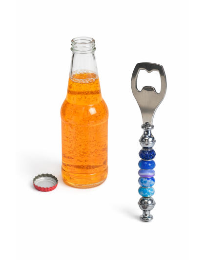 Handmade Blue Beaded Bottle Cap Opener Supporting Awareness For Chronic Rare &amp; Invisible Illnesses