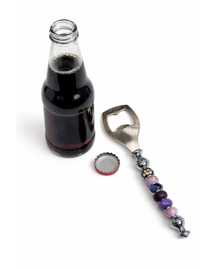 Handmade Purple Beaded Bottle Cap Opener Supporting Awareness For Chronic Rare &amp; Invisible Illnesses