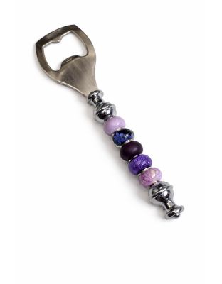 Handmade Purple Beaded Bottle Cap Opener Supporting Awareness For Chronic Rare &amp; Invisible Illnesses