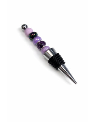 Handmade Purple Beaded Wine Stopper Supporting Awareness For Chronic Rare &amp; Invisible Illnesses