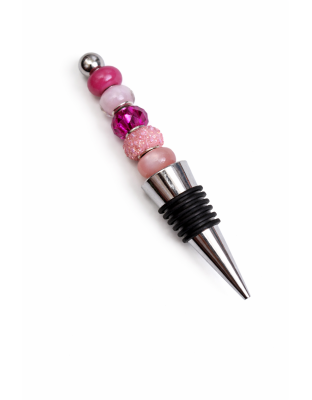 Handmade Pink Beaded Wine Stopper Supporting Awareness For Chronic Rare &amp; Invisible Illnesses