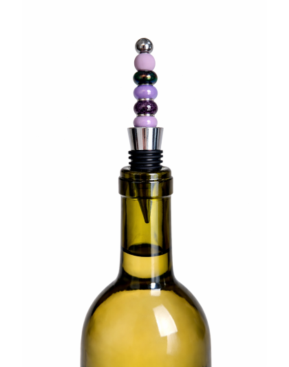 Handmade Purple Beaded Wine Stopper Supporting Awareness For Chronic Rare &amp; Invisible Illnesses