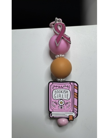 Handmade Pink Feather Book Girlie Bookmark With Rainbow Beads Supporting Rare Invisible &amp; Chronic Illness Awareness