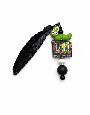 Handmade Booktrovert Black Feather Metal Bookmark Supporting Rare Invisible &amp; Chronic Illness Awareness