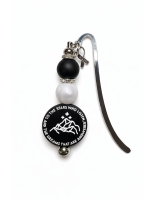 Handmade To The Stars Who Listen Black White Metal Bookmark Supporting Rare Invisible &amp; Chronic Illness Awareness