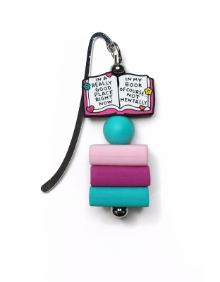 Handmade Metal Bookmark Pink Teal Book Supporting Rare Invisible &amp; Chronic Illness Awareness