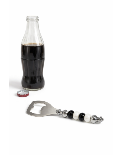 Handmade Black White Beaded Bottle Cap Opener Supporting Awareness For Chronic Rare &amp; Invisible Illnesses