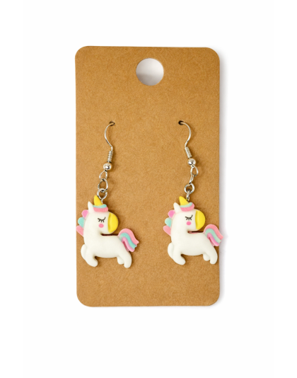White Unicorn Dangling Earrings Supporting Awareness for Chronic Rare and Invisible Illnesses