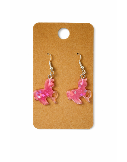 Pink Unicorns Dangling Earrings Supporting Awareness for Chronic Rare and Invisible Illnesses