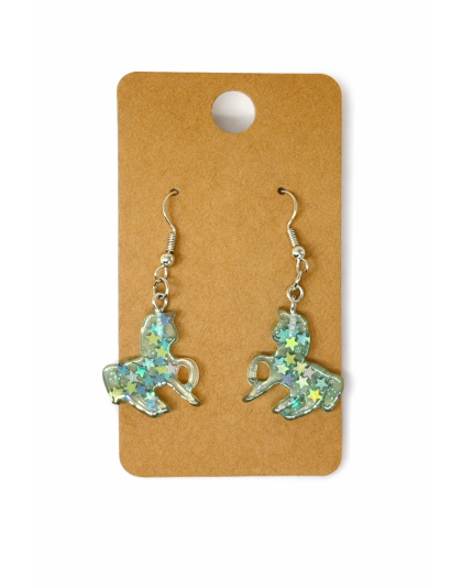 Teal Unicorn Dangling Earrings Supporting Awareness for Chronic Rare and Invisible Illnesses