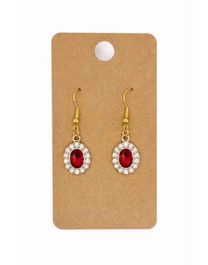 Red White Stone Dangling Earrings Supporting Awareness for Chronic Rare and Invisible Illnesses