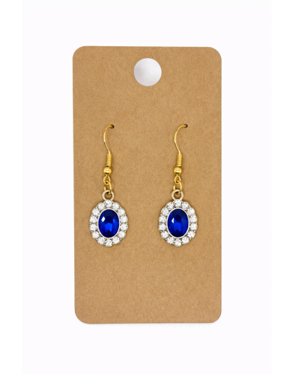 Blue &amp; White Stone Dangling Earrings Supporting Awareness for Chronic Rare and Invisible Illnesses