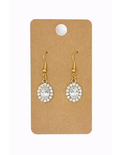 White Stone Dangling Earrings Supporting Awareness for Chronic Rare and Invisible Illnesses