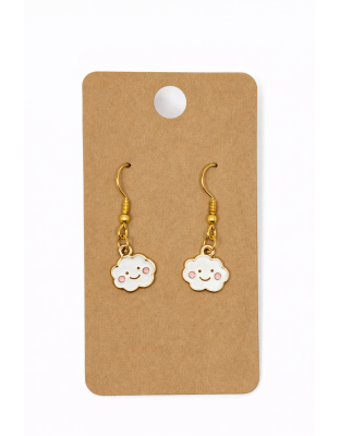 White Cloud Dangling Earrings Supporting Awareness for Chronic Rare and Invisible Illnesses