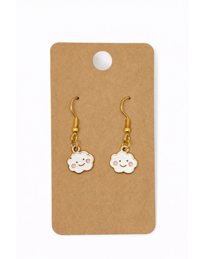 White Cloud Dangling Earrings Supporting Awareness for Chronic Rare and Invisible Illnesses