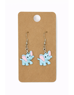 Blue Elephant Dangling Earrings Supporting Awareness for Chronic Rare and Invisible Illnesses