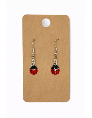 Red Ladybug Dangling Earrings Supporting Awareness for Chronic Rare and Invisible Illnesses