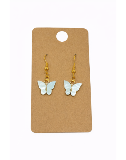 Pearly Blue Teal Butterfly Dangling Earrings Supporting Awareness for Chronic Rare and Invisible Illnesses