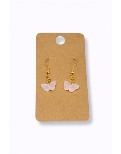 Pink Iridescent Butterfly Dangling Earrings Supporting Awareness for Chronic Rare and Invisible Illnesses