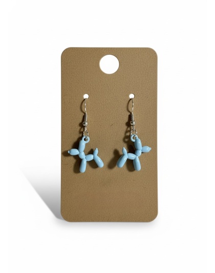 Blue Balloon Dog Earrings Supporting Awareness for Chronic Rare and Invisible Illnesses