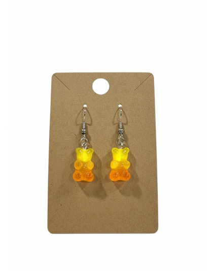 Gummy Bears Yellow &amp; Orange Earrings Supporting Awareness for Chronic Rare and Invisible Illnesses