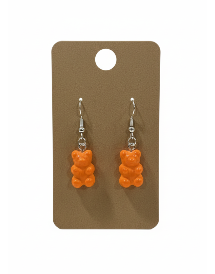 Gummy Bears Orange Earrings Supporting Awareness for Chronic Rare and Invisible Illnesses