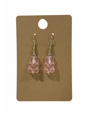 Pink Gummy Bear Dangling Earrings Supporting Awareness for Chronic Rare and Invisible Illnesses