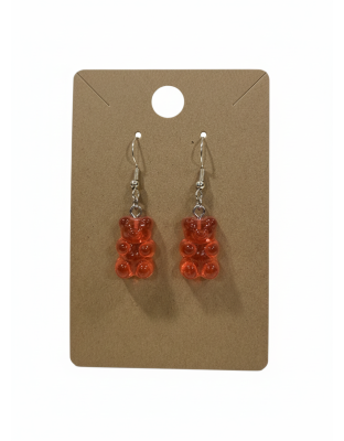 Brown &amp; Beige Root Beer Gummy Bear Dangling Earrings Supporting Awareness for Chronic Rare and Invisible Illnesses ( Copy )