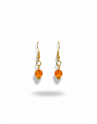 Orange Dangling Earrings Supporting Awareness for Chronic Rare and Invisible Illnesses