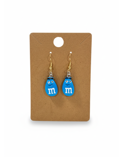Blue M Candy Dangling Earrings Supporting Awareness for Chronic Rare and Invisible Illnesses