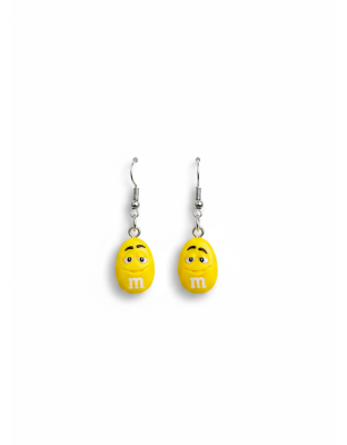 Yellow M Candy Dangling Earrings Supporting Awareness for Chronic Rare and Invisible Illnesses