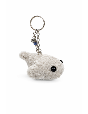 Handmade Gray Shark Crochet Plush Keychain Support Chronic, Rare &amp; Invisible Illness Awareness