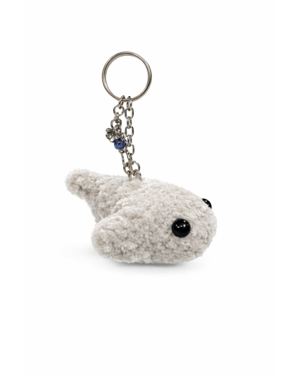 Handmade Gray Shark Crochet Plush Keychain Support Chronic, Rare &amp; Invisible Illness Awareness