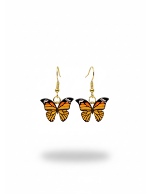 Monarch Butterfly Orange Dangling Earrings Supporting Awareness for Chronic Rare and Invisible Illnesses