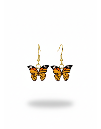 Monarch Butterfly Orange Dangling Earrings Supporting Awareness for Chronic Rare and Invisible Illnesses