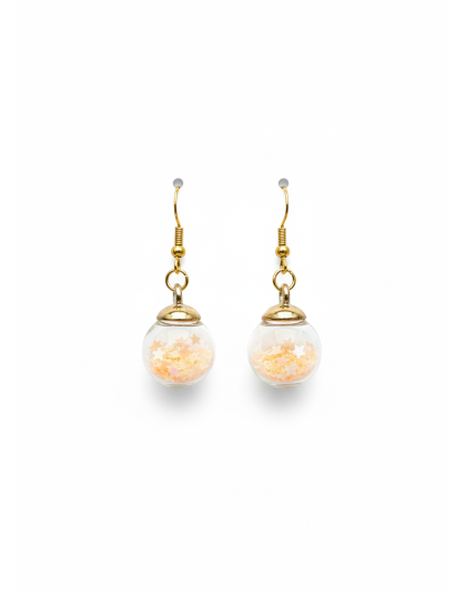 Orange Peach Ornament Dangling Earrings Supporting Awareness for Chronic Rare and Invisible Illnesses