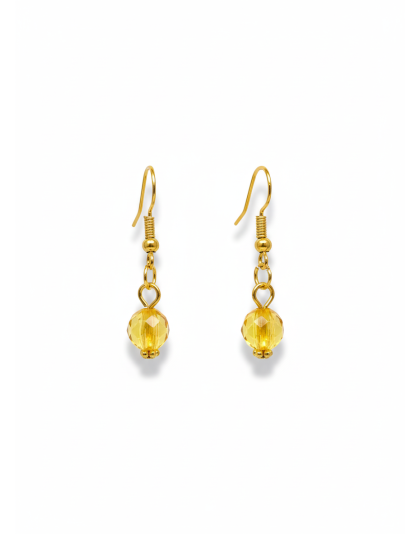 Yellow Dangling Earrings Supporting Awareness for Chronic Rare and Invisible Illnesses