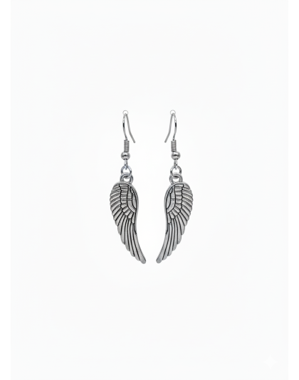 Silver Angel Wings Dangling Earrings Supporting Awareness for Chronic Rare and Invisible Illnesses