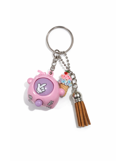 Pink &amp; Purple Rock Paper Scissors Fidget Toy With Adorable Ice Cream Cone and Brown Tassel Charms Raise Awareness Support Rare Chronic &amp; Invisible Illness