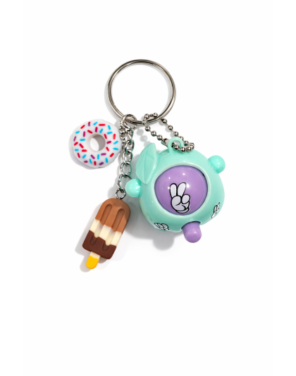 Teal Purple Rock Paper Scissors Fidget Toy With Adorable Brown Popsicle and White Donut Charms Raise Awareness Support Rare Chronic &amp; Invisible Illness