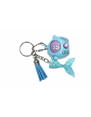 Blue &amp; Purple Rock Paper Scissors Fidget Toy With Adorable Teal Mermaid Tail And Blue Tassel Charms Raise Awareness Support Rare Chronic &amp; Invisible Illness