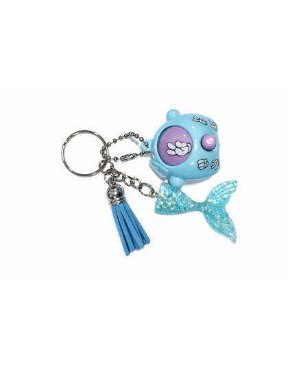 Blue &amp; Purple Rock Paper Scissors Fidget Toy With Adorable Teal Mermaid Tail And Blue Tassel Charms Raise Awareness Support Rare Chronic &amp; Invisible Illness