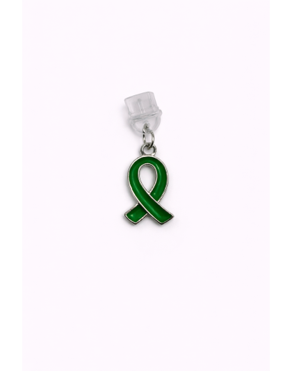 Green Ribbon Phone Charm Plug-In Accessory Chronic Rare Invisible Illness Awareness &amp; Support