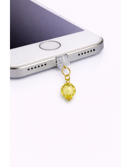 Yellow Ball Phone Charm Plug-In Accessory Chronic Rare Invisible Illness Awareness &amp; Support