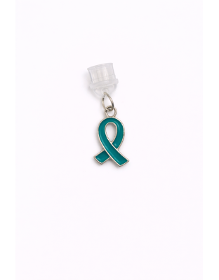 Teal Ribbon Phone Charm Plug-In Accessory Chronic Rare Invisible Illness Awareness &amp; Support