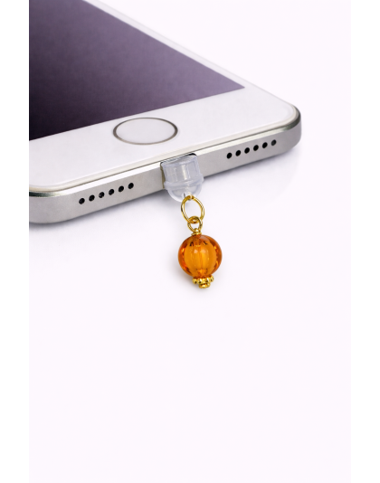 Orange Ball Phone Charm Plug-In Accessory Chronic Rare Invisible Illness Awareness &amp; Support