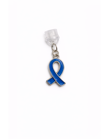 Blue Ribbon Phone Charm Plug-In Accessory Chronic Rare Invisible Illness Awareness &amp; Support
