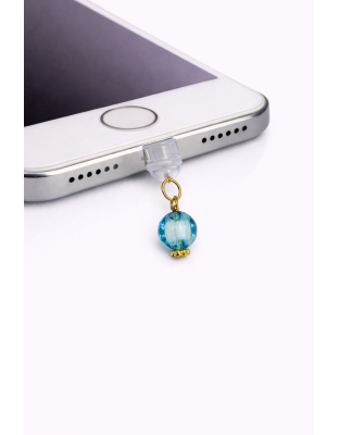 Blue Teal Ball Phone Charm Plug-In Accessory Chronic Rare Invisible Illness Awareness &amp; Support