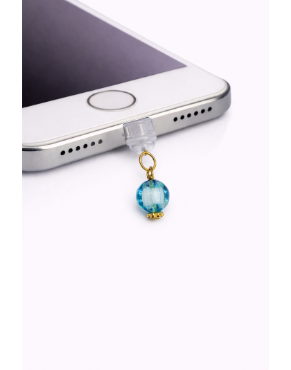 Blue Teal Ball Phone Charm Plug-In Accessory Chronic Rare Invisible Illness Awareness &amp; Support